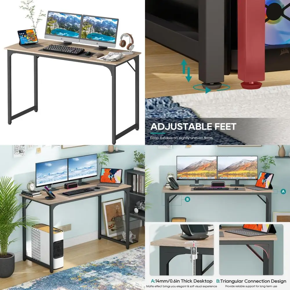 

Элегантный настольный стол для домашнего офиса 47, современный минималистичный дизайн для учебы и письма