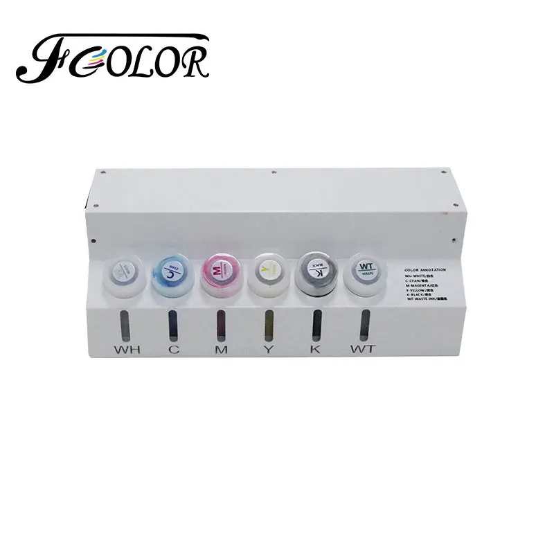 FCOLOR Nuovo DTF CISS Per Epson ET8550 DTF Stampante Sistema di Alimentazione Continua di Inchiostro Kit di Conversione del Dispositivo Agitatore di Inchiostro Bianco