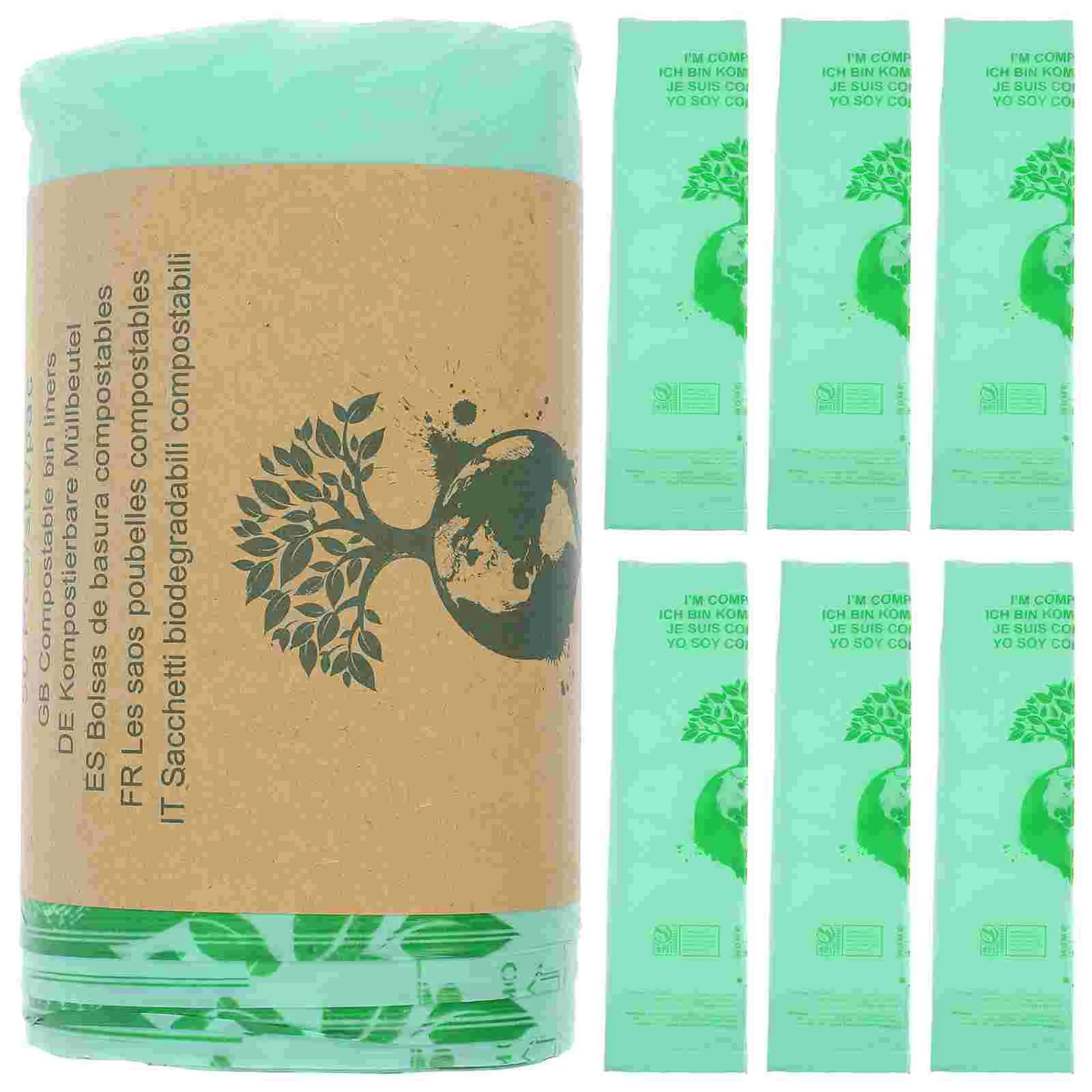 50 Pcs Biodegradable Garbage Bags Pet Waste Poop Compostable Corn Starch