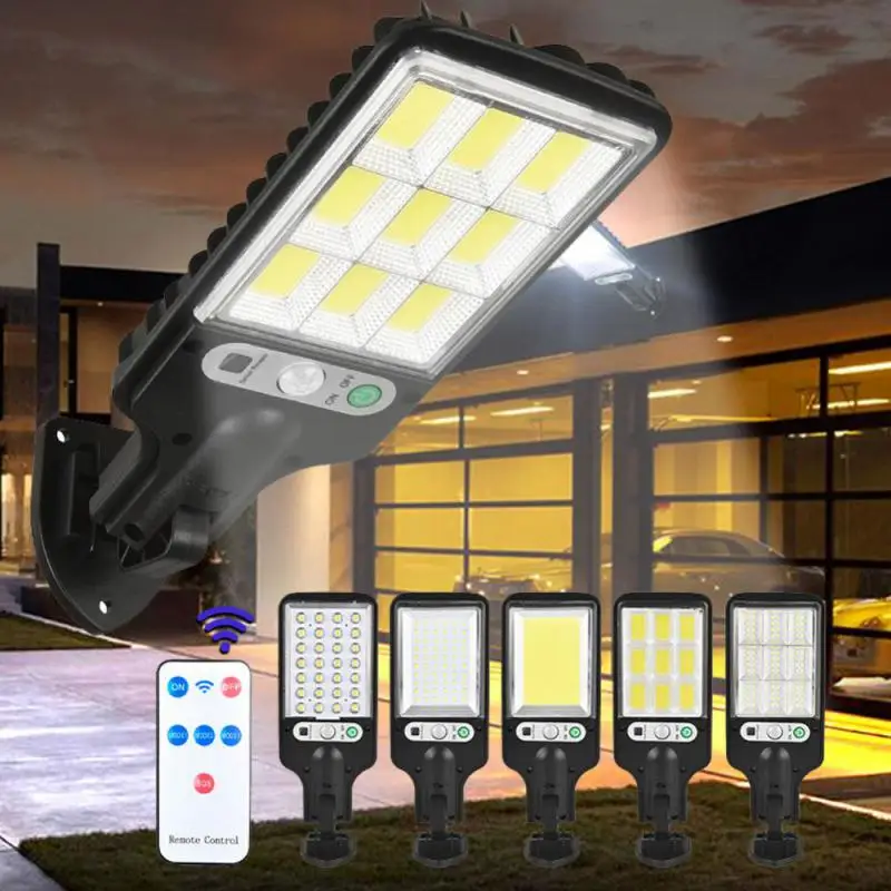 Outdoor Solar LED Light Sensor Remote Control Wall Lamp Waterproof Emergency Street Security LampsGarden Lawn Courtyard Lights