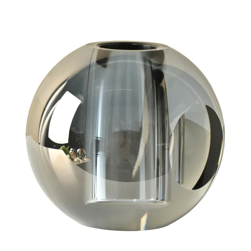 PYH light luxury transparent crystal spherical small vase coffee table desk countertop crystal ornament small vase