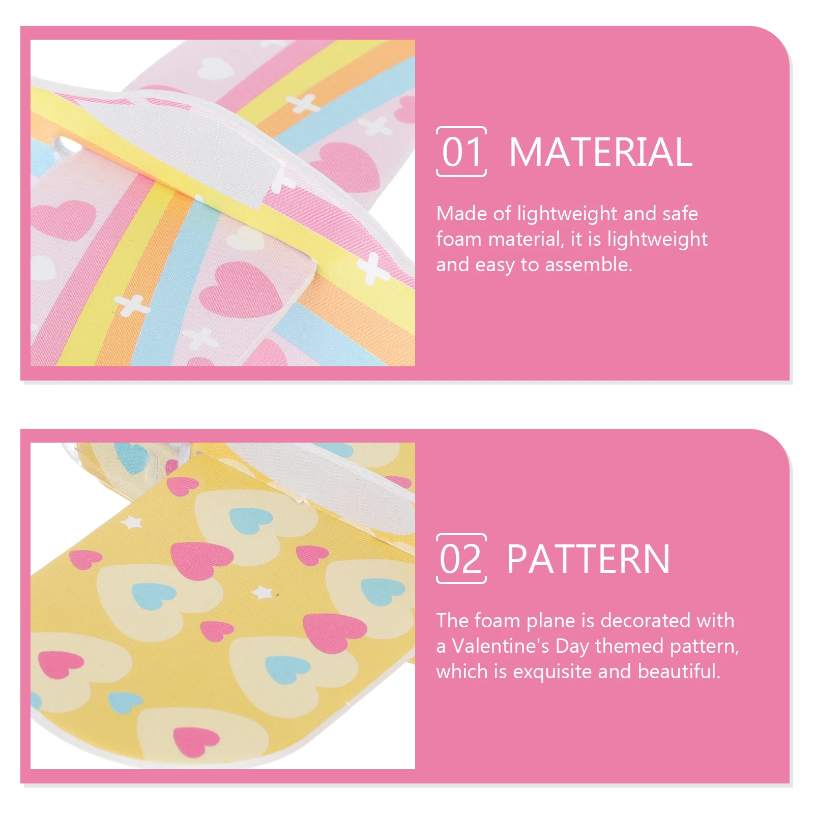 1 conjunto de espumas de dia dos namorados avião presentes diy montar aviões cartões crianças escola troca sala de aula prêmio suprimentos