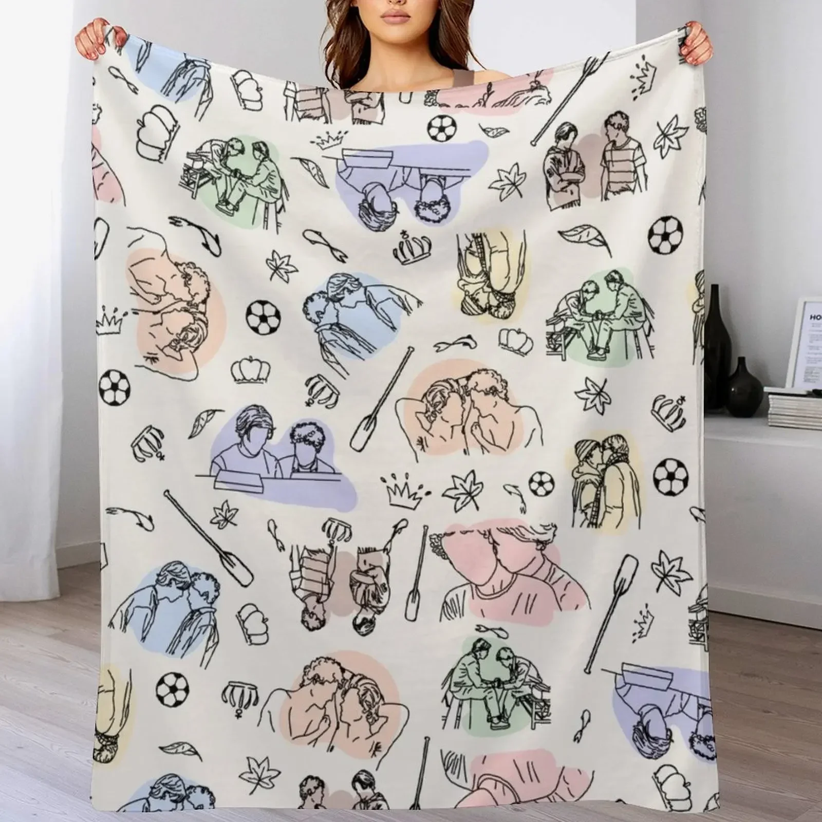 

young royals minimal Throw Blanket Blankets Sofas Of Decoration Soft Plaid warm for winter blankets ands Blankets