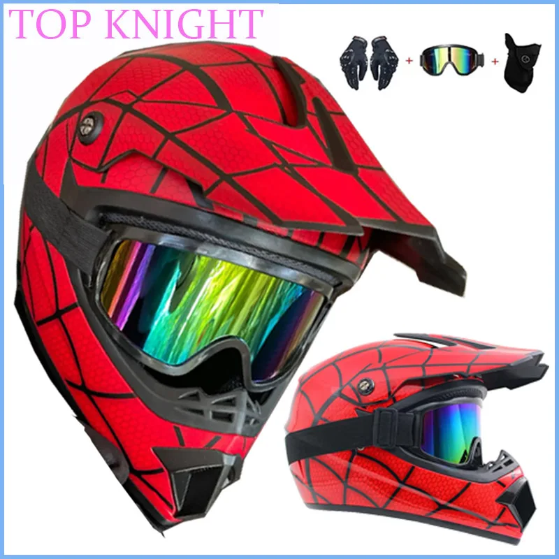 Spider Children Motorcycle Helmet Motocross Capacetes ATV Downhill Scooter Casco Pink Girl Off-Road Casque 6-18 Years For Kids