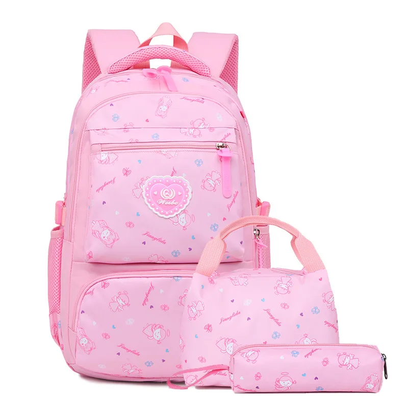 Mochilas escolares con estampado bonito para niños, adolescentes, niñas, mochilas escolares ligeras para niños de primaria, bolsa de almuerzo y estuche para lápices