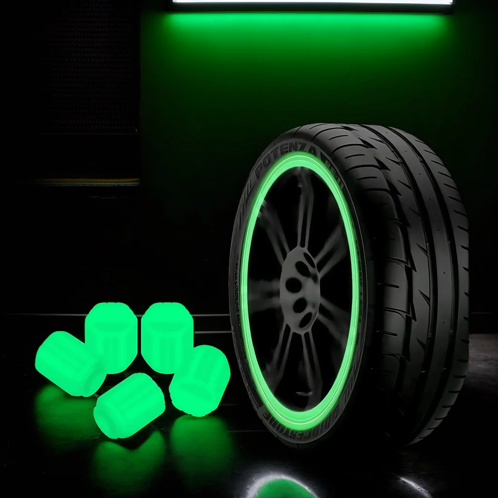 Luminous Tire Valve Caps: Decorative for Car, Motorcycle, Bicycle & Electric Scooter