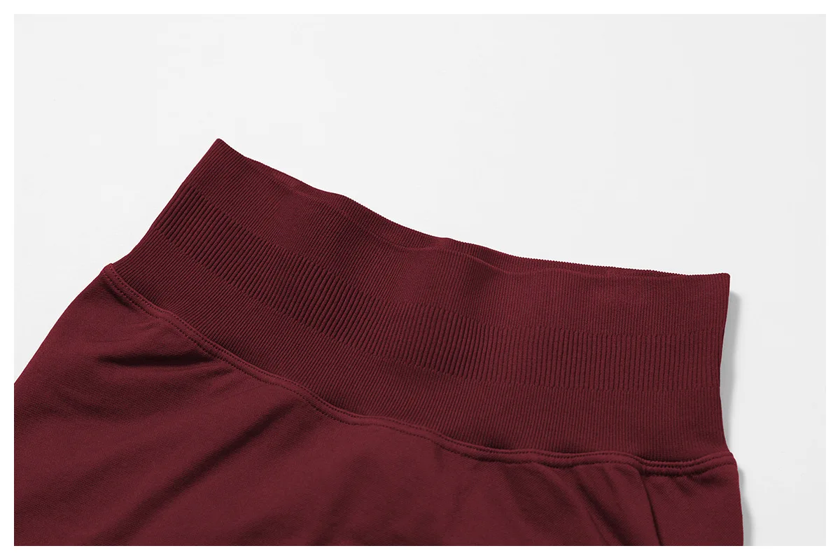 2-teiliges nahtloses Yoga-Outfit mit Neckholder-Top für Damen, Sport-BH, Shorts, Beauty-Back-Top, Lauf- und Fitnesshose, dehnbares, enganliegendes Set – Detail 4