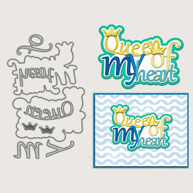 

Queen Of My Heart Carbon Steel Cutting Dies Embossing Mould DIY Scrapbook Journal Paper Card Hand Decor Craft Art Supply Tools