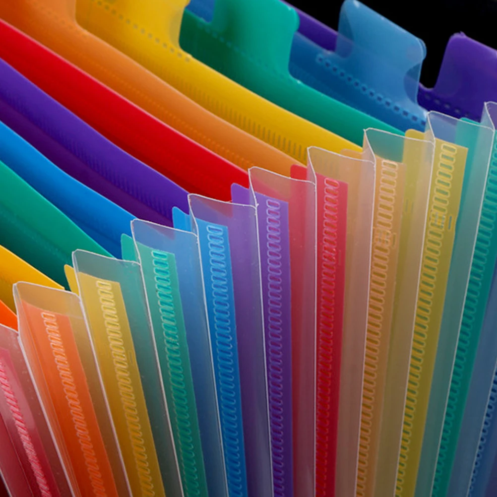 

Practical Rainbow File Folder Multilayer A4 Size Portable Accordion Folder Document File Folder for Students