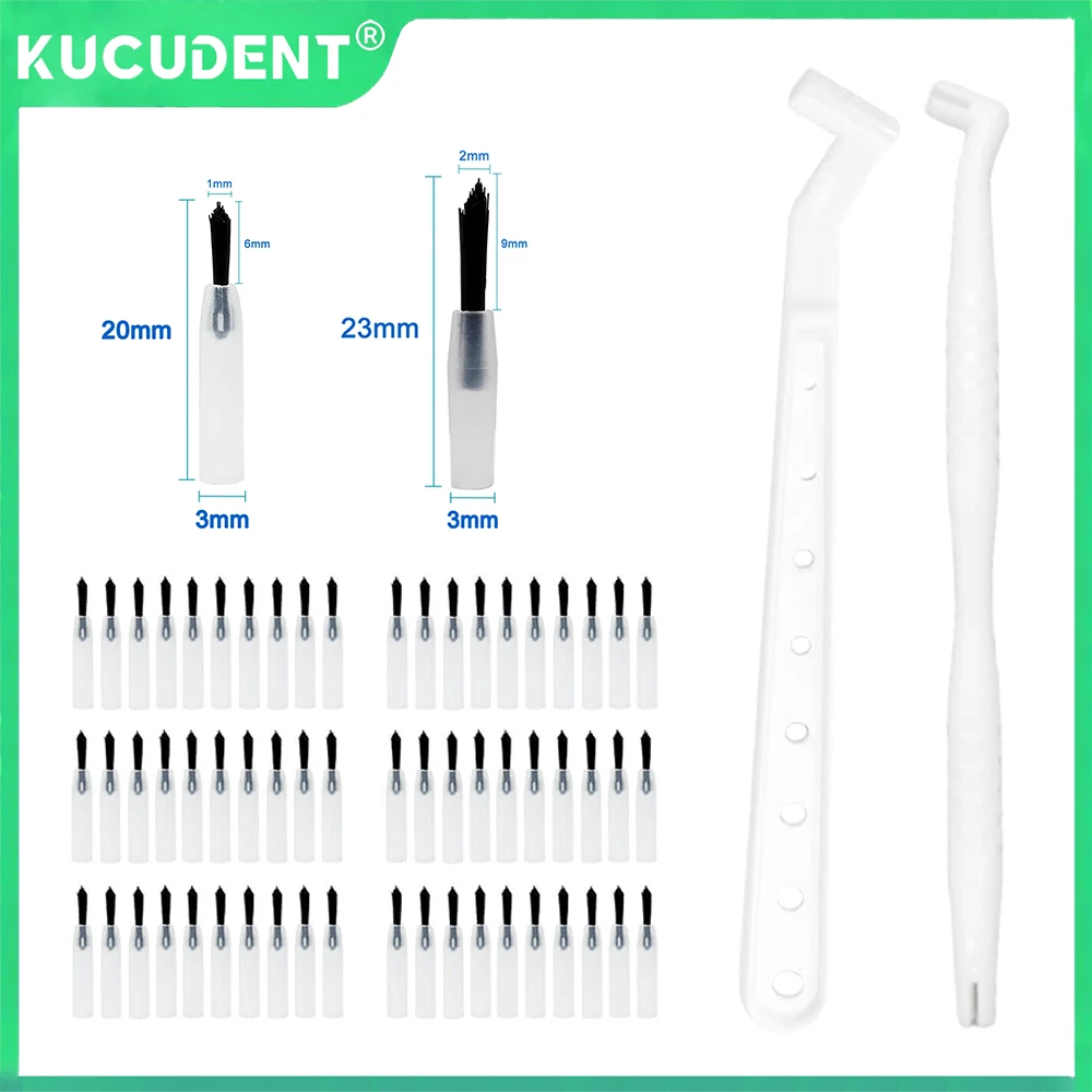 

100 Pcs/Pack Dental Disposable Brushes Micro Replaceable Applicator Tips with Handles for Bonding Etching Varnish Dentist Tools