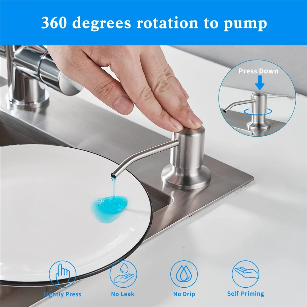500ml / 350ml Bottle Liquid Soap Dispensers Durable Stainless Steel Pump Useful Kitchen Sink Tools Home Product