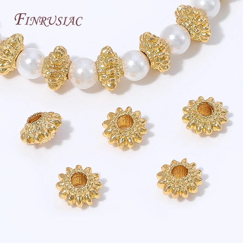 18K Gold Plated Flower Bead Spacer,Rhodium Plated Beads For Jewelry Making DIY Bracelet Necklace Accessories,Beads Separators image 4