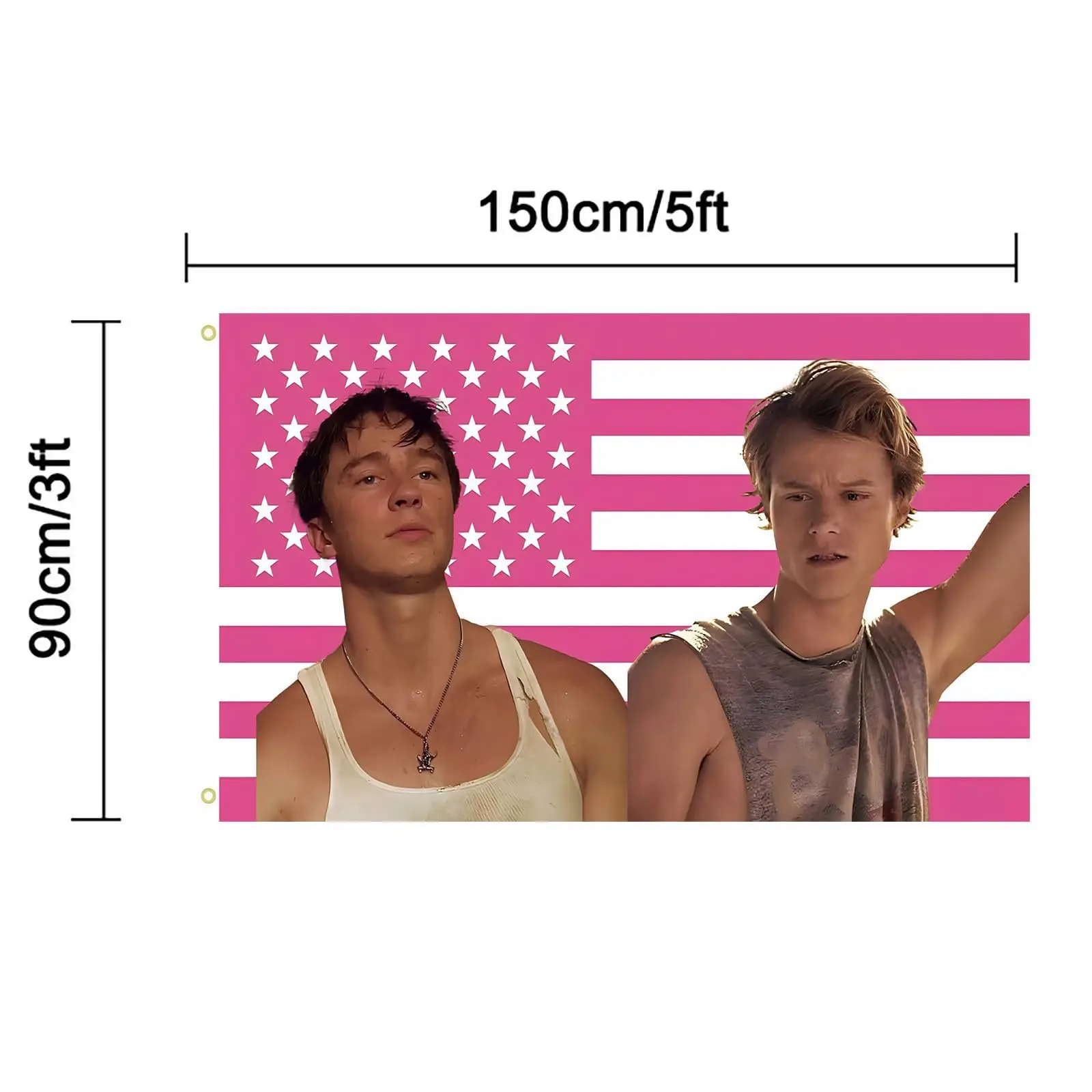 3x5 Ft 90x150 cm JJ e Rafe Rosa Bandiera Americana Decorazione Garage Bandiere Decorazioni per esterni Barbiere Arazzo Camere da letto personalizzate