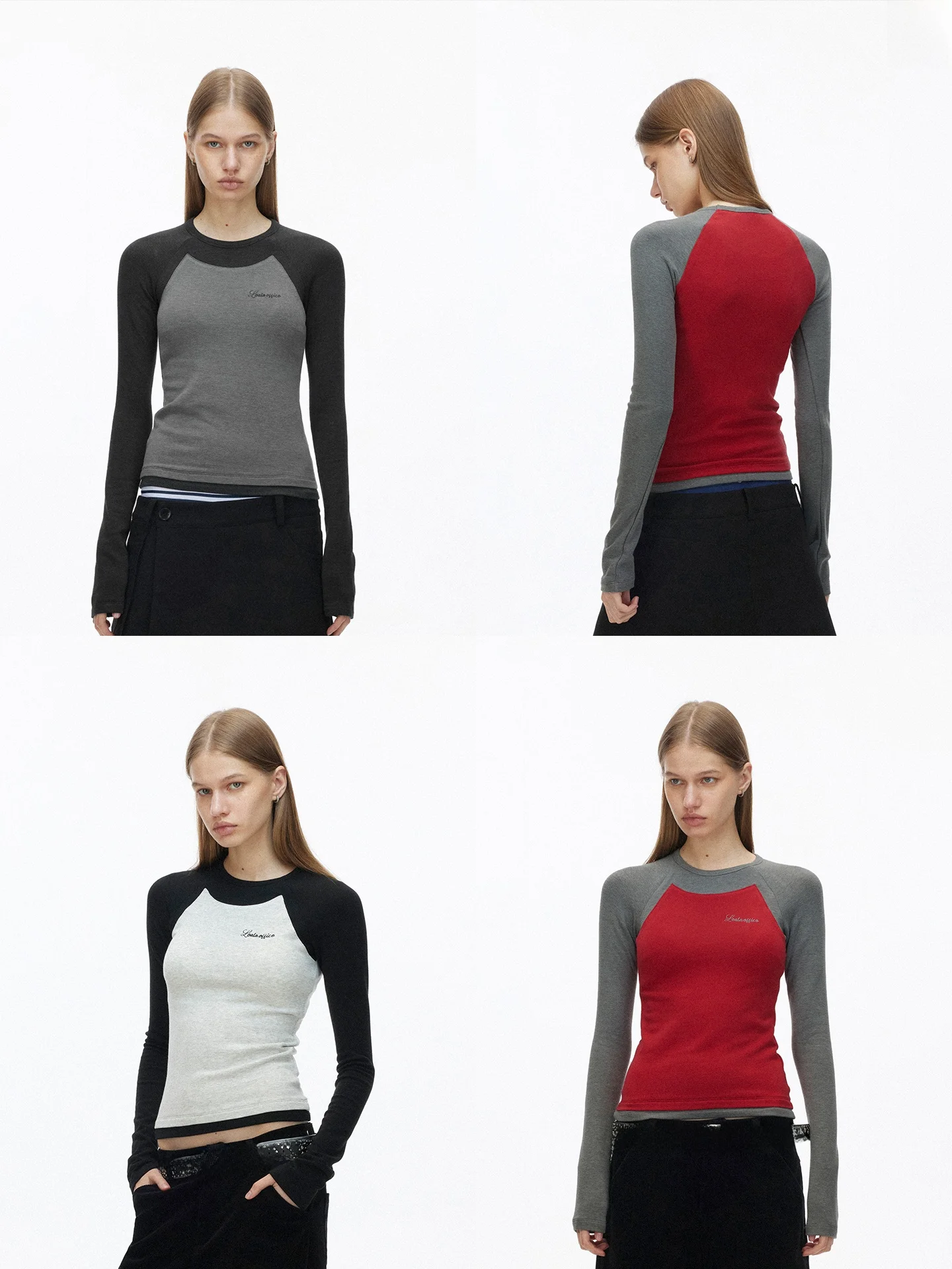 

Женская повседневная хлопковая футболка Loala Office Color Blo с круглым вырезом, вышивкой и обработанными краями, облегающая, базовый слой