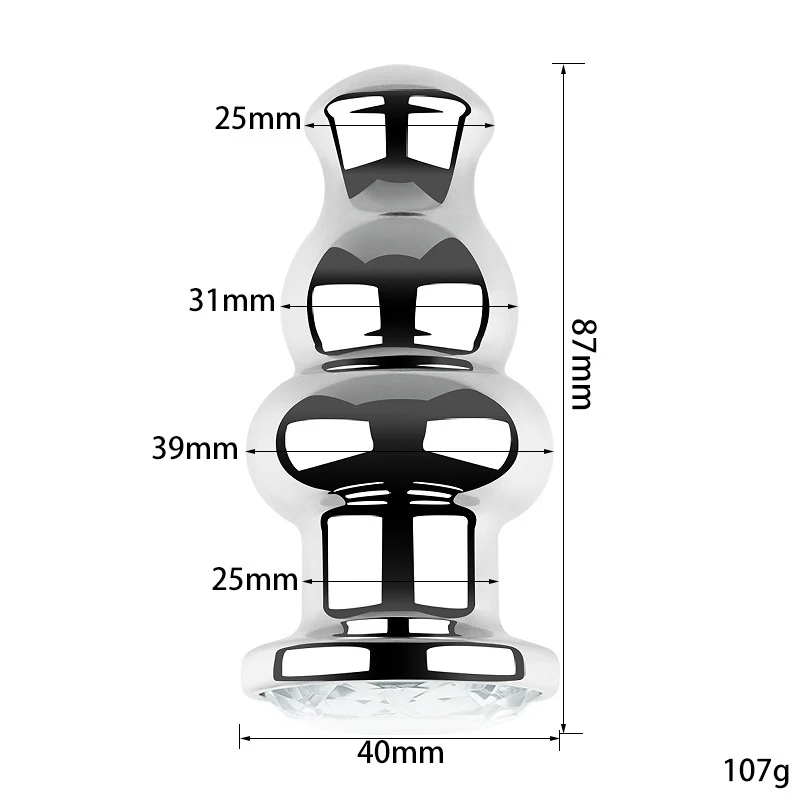 Metal Anal Plug Stainless Steel Butt Plug With Jewelry Colorful Crystal Anus Plug Anal Bead Adults Sex Toys for women Adult Game