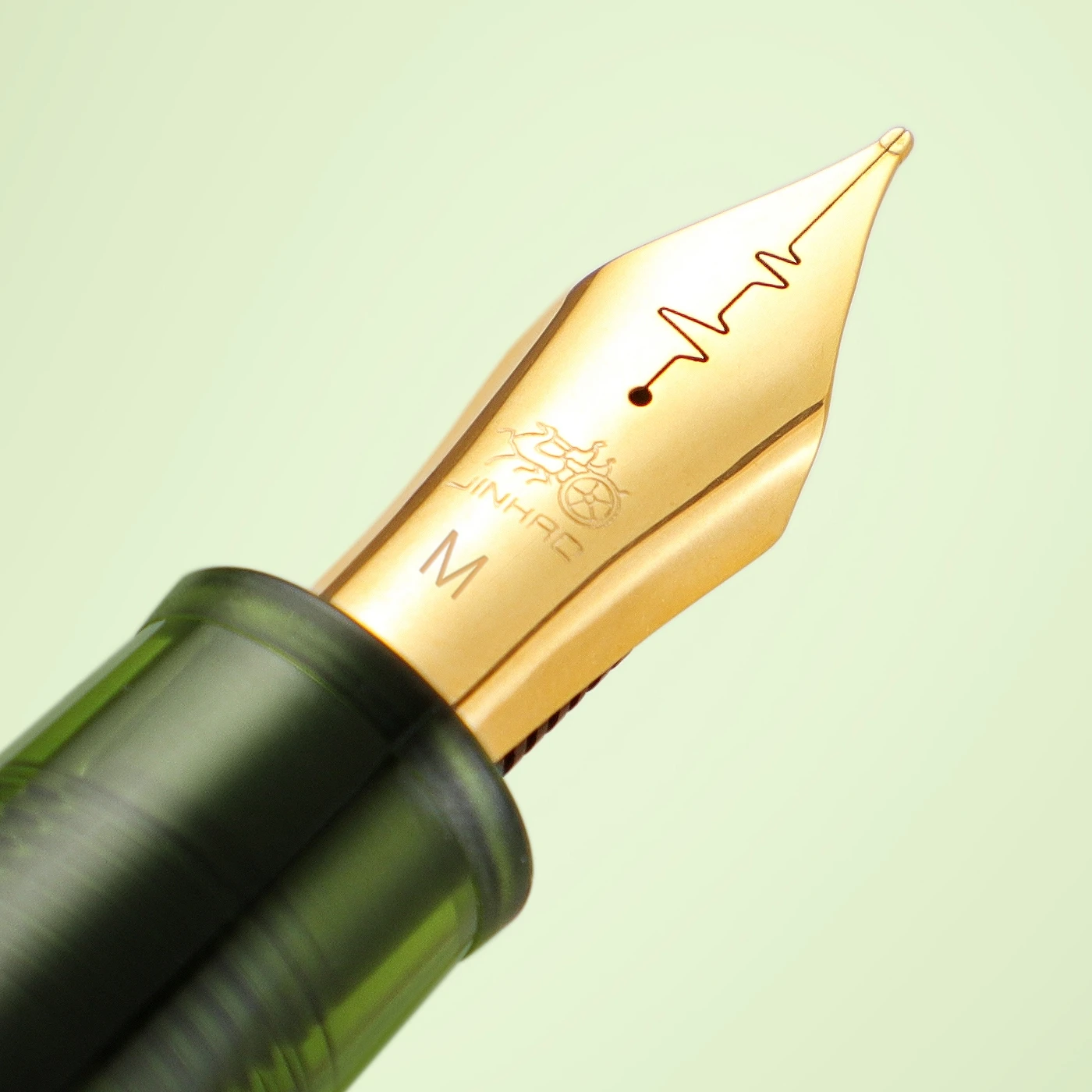 Jinhao 9019 Fountain Pen Limited Heartbeat M Nib Olive Green Transparent Barrel for Calligraphy Signature A7555