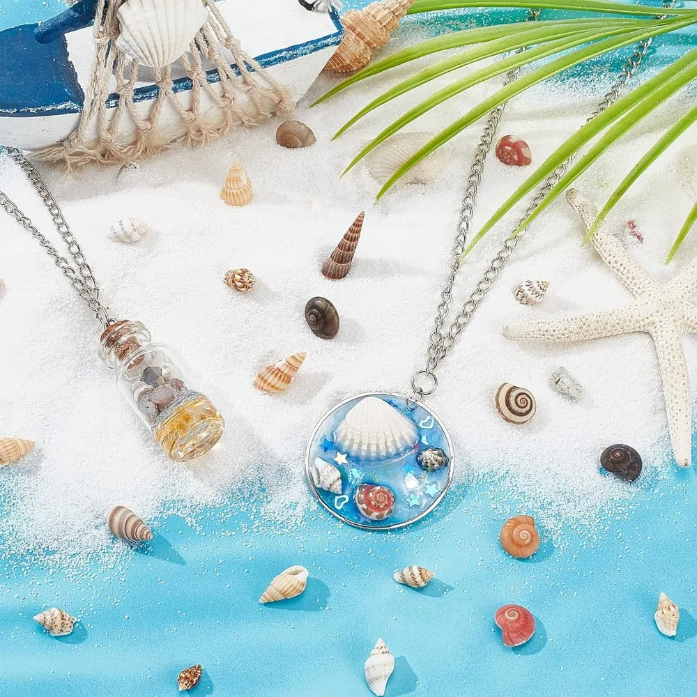 Tiny Sea Shells No Hole 190g Colorful Spiral Ocean Beach Seashells Small Turbo Shells Shell Charmd for Resin Party making kit