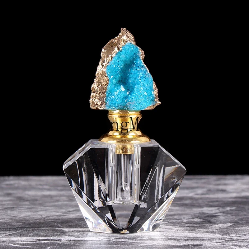 

CL 1ml Natural Quartz Agate Decorative Bottle Essential Oil Smear Bottle Fengshui Home Decoration Accessory