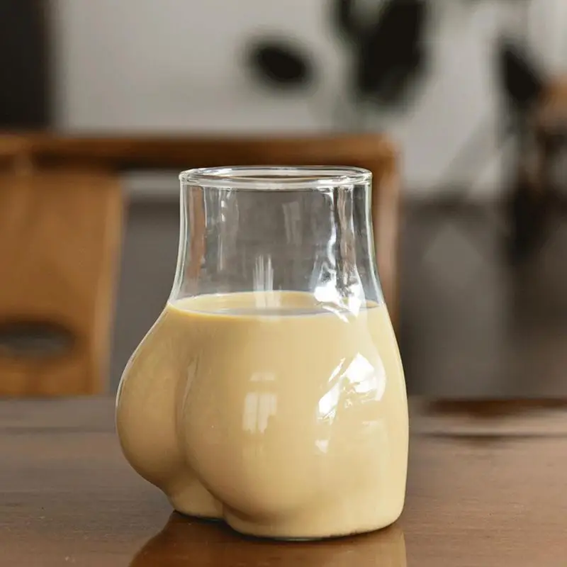 1pc Butt Drinking Cups 450ml Transparent Borosilicate Glass Coffee Mug Funny Coffee Mug Glass Women Body Ass Cup Milk Water Mugs