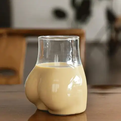 1pc Butt Drinking Cups 450ml Transparent Borosilicate Glass Coffee Mug Funny Coffee Mug Glass Women Body Ass Cup Milk Water Mugs