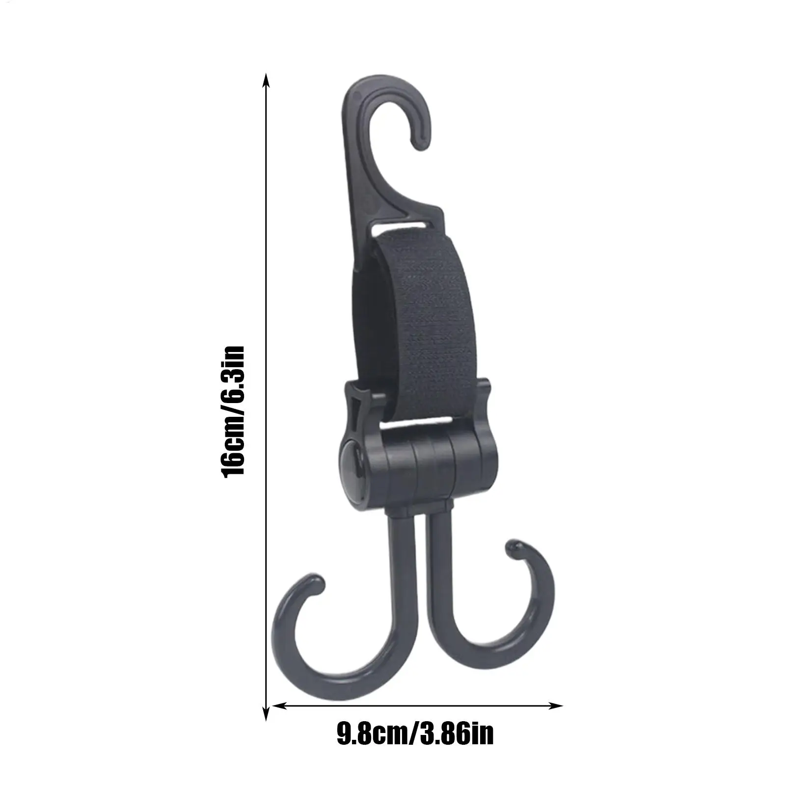 Stroller Bag Hook Baby Stroller Clips and Hooks Organizers Non-Slip Multipurpose Hangers Rotatable Double Seat Back Organizers