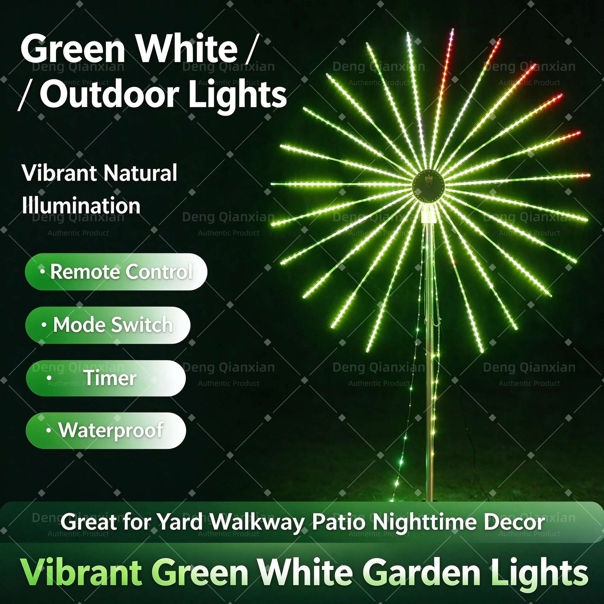 Sound Activated Dancing Firework Lights RGB, Music Sync Built-in Speakers, APP Programmable Waterproof Outdoor Yard Decoration