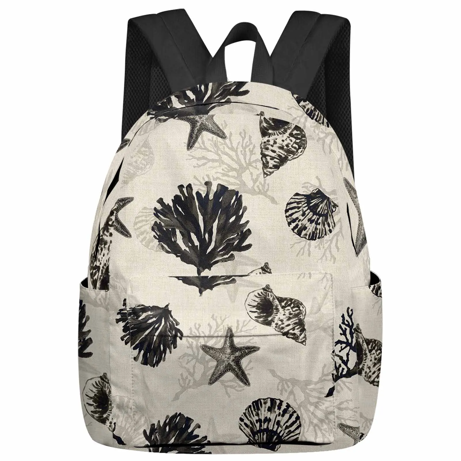 Starfish Shell Coral Backpack School Bags for Teenagers Students Laptop Bag Women's Casual Travel Backpack