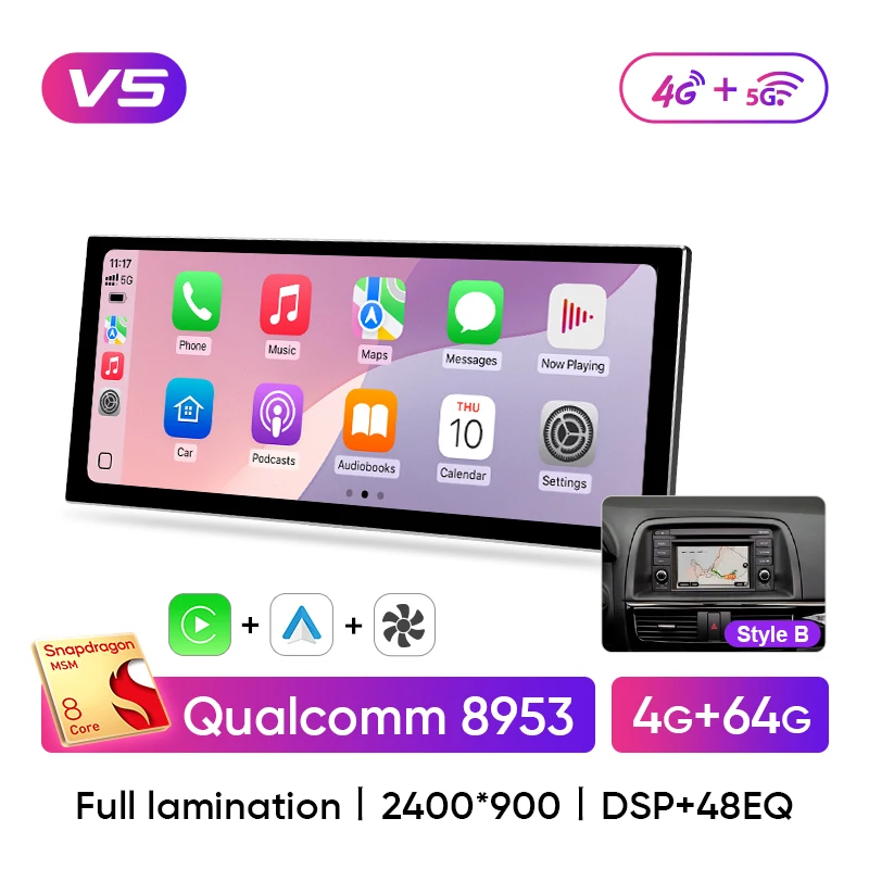 Ainavi 12.3 inch Auto Multimedia Voor Mazda CX-5 2013 2015 Draadloze Carplay Android Auto 4G Audio Autoradio HDMI