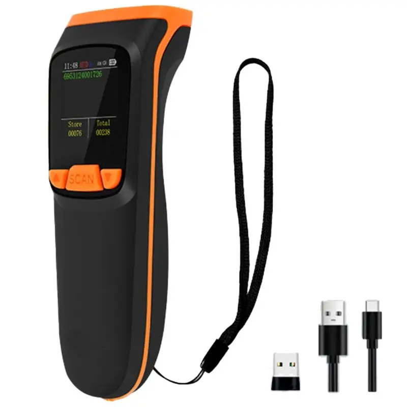 Stylish-Wireless 2D Inventory Scanner Bluetooth QR Barcode Data Collector Portable Warehouse Inventory Reader With Display
