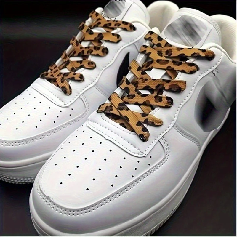 NEW Newest Classic Leopard Print Shoelaces Animal Patten Sneakers Canvas Shoe Lace Flat Leopard Zebra Tiger Snake Shoelaces