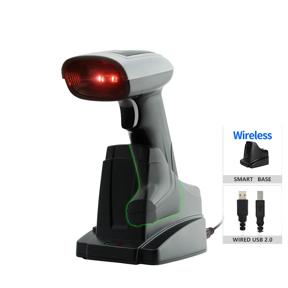 

Qr 1D 2D Bar Code Reader Wireless Android Handheld Scanner Barcode Blue Tooth With Charging Cradlememory Stock X-1901B