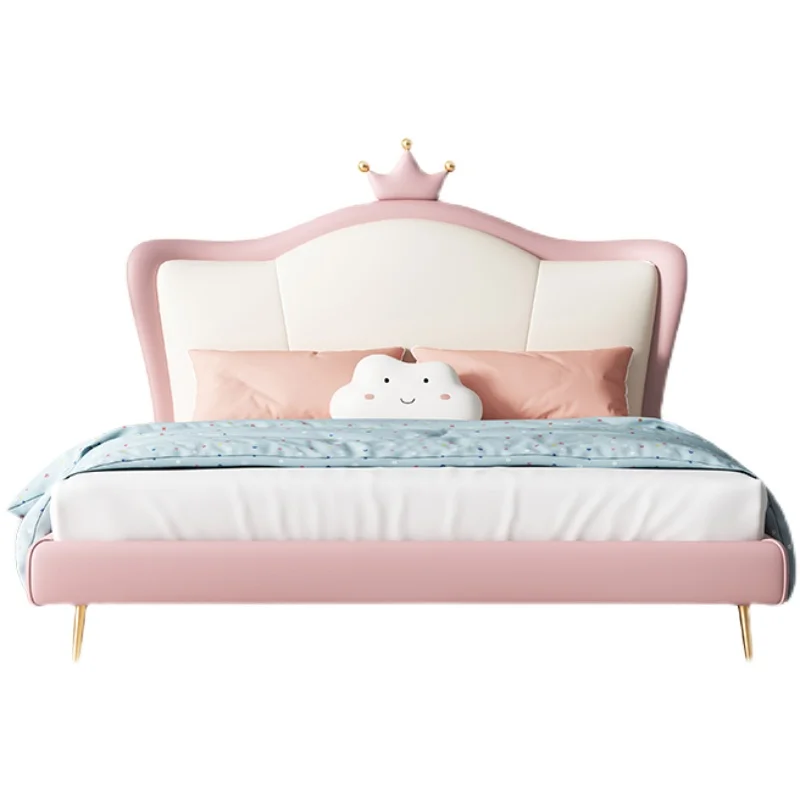 Girl princess rabbit bed pink children's furniture bed solid wood light luxury modern French bed