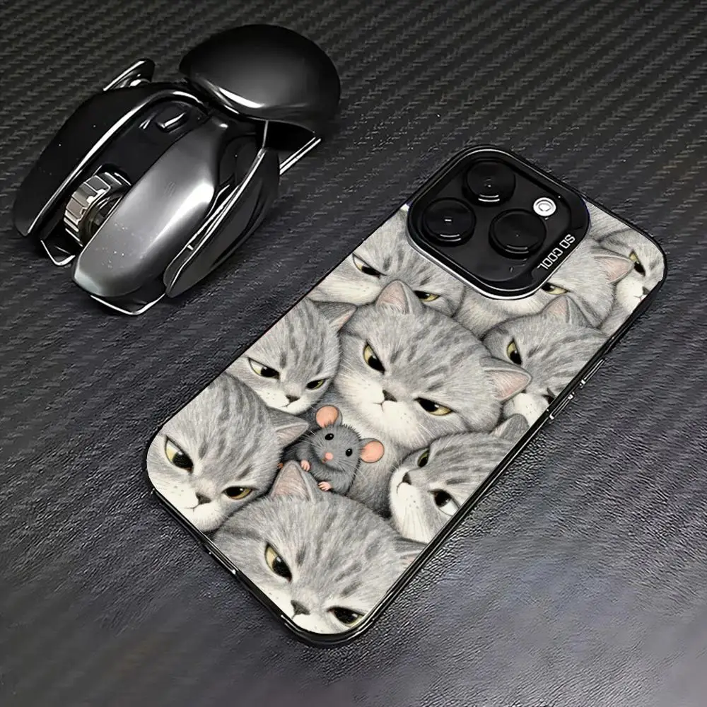 

Чехол для телефона «Кот ищущий мышью» подходит для iPhone 17, 16, 15, 14, 13, 12, 11 Pro/Max/Plus, противоударная задняя крышка с защитой от падения и ударов