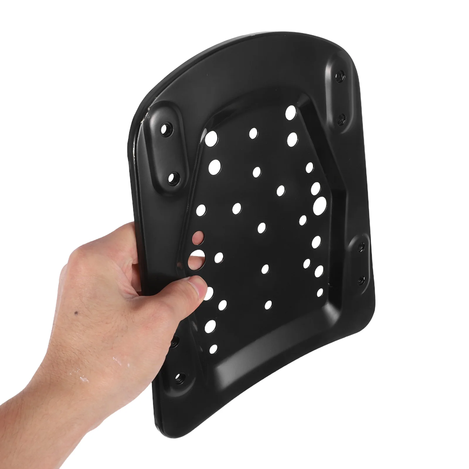 

1 комплект, задняя багажная полка для мотоцикла, опорная пластина багажника, черная штамповочная нижняя стойка для универсального металлического монтажного оборудования