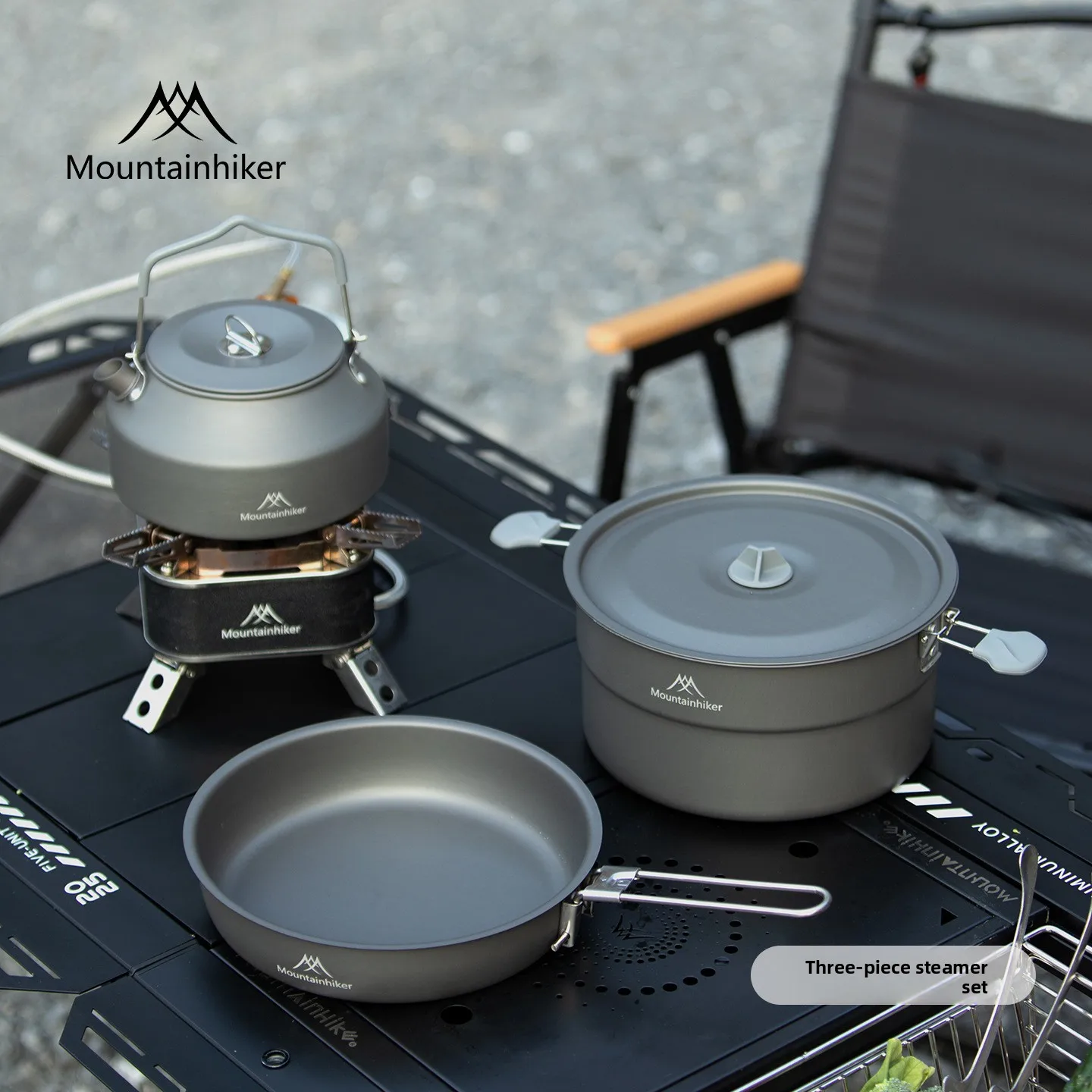 Pot set Hard-Anodized Aluminum Cookset Compact Lightweight Portable Pan Pot Kettle Combo for Outdoor Camping Picnics