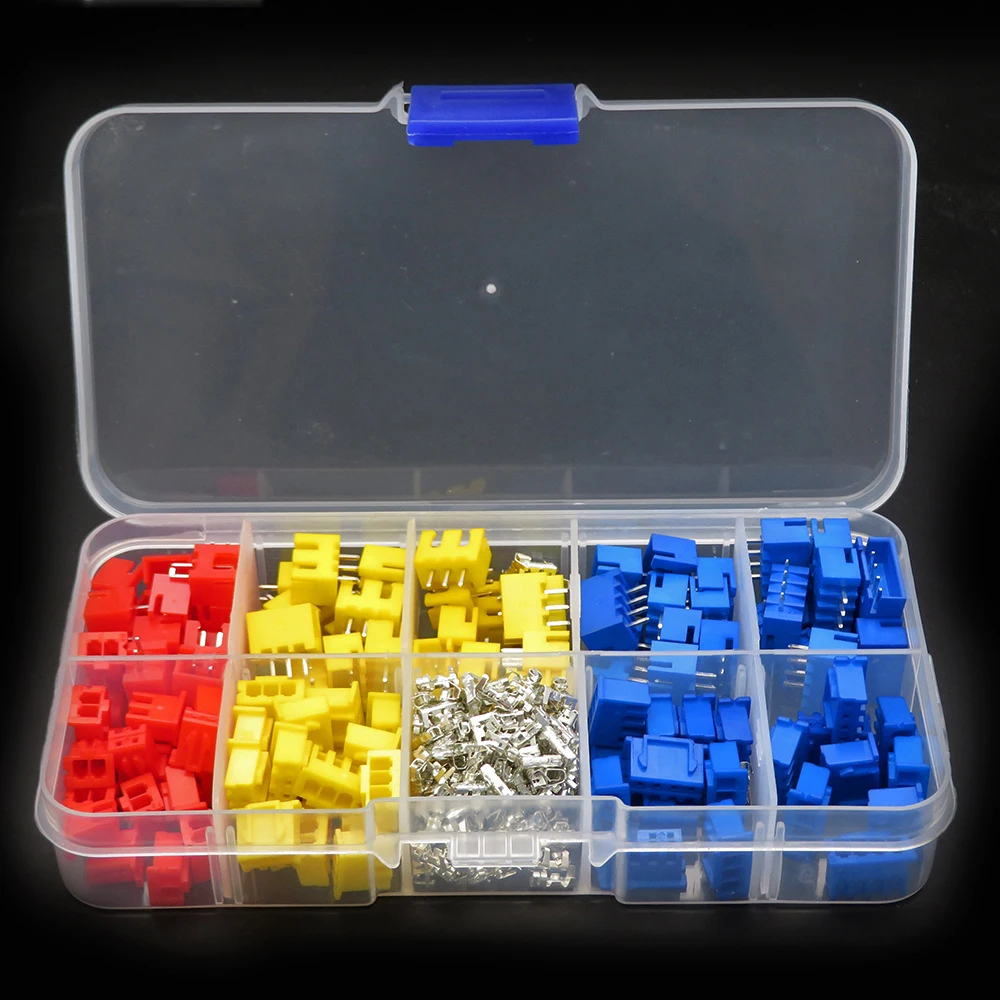 320PCS XH2.54 Jst Terminal Male Female Wire Connector Adaptor 2p 3p 4p 2.54mm Pin Header Housing KIT