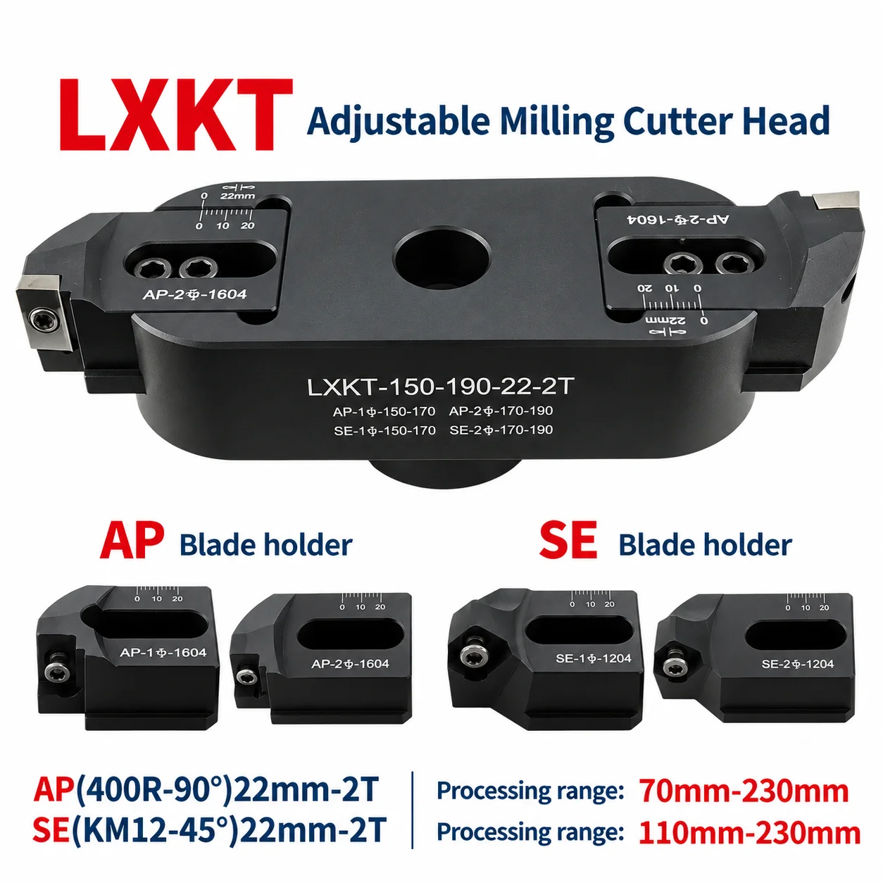 Adjustable KM12 400R SE Bridge Type Face Milling Cutter Head FMB22 for APMT1604 SE1204 Inserts CNC Aluminum Machining