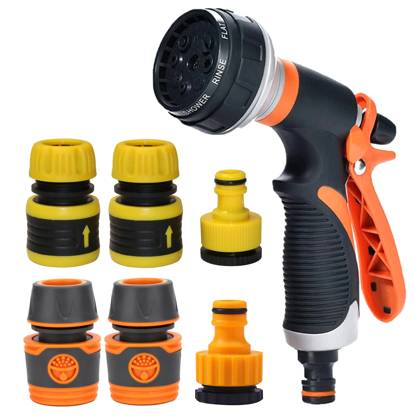 4Pcs Kit Home Irrigation Spray High-Pressure Garden Spray Gun Set Garden Watering Ground Car Wash Sprinkler