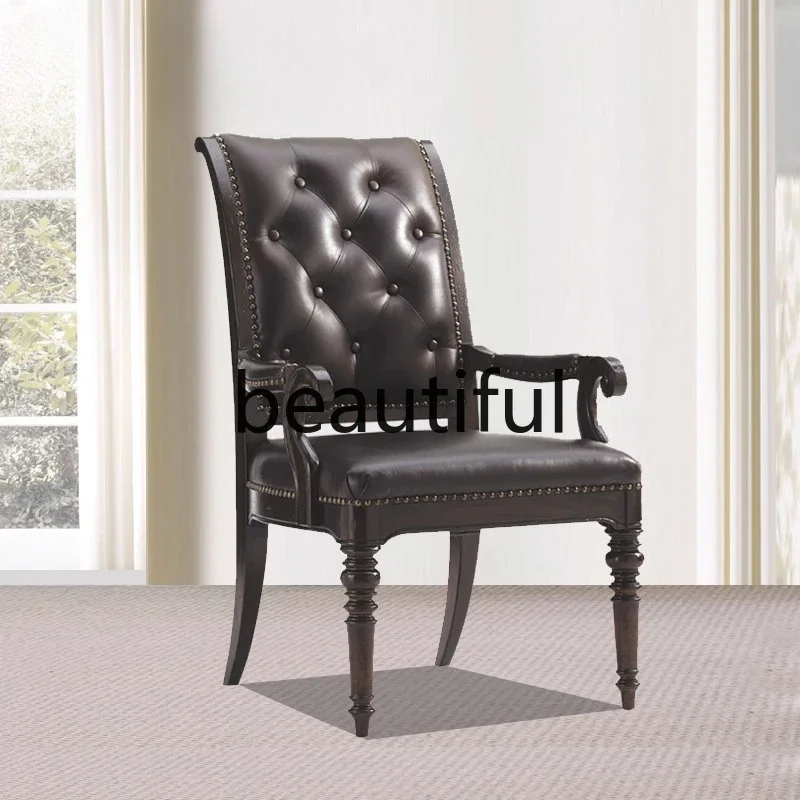 X  Solid wood black leather with armrests Dining chair without armrests Dining table and chair combination