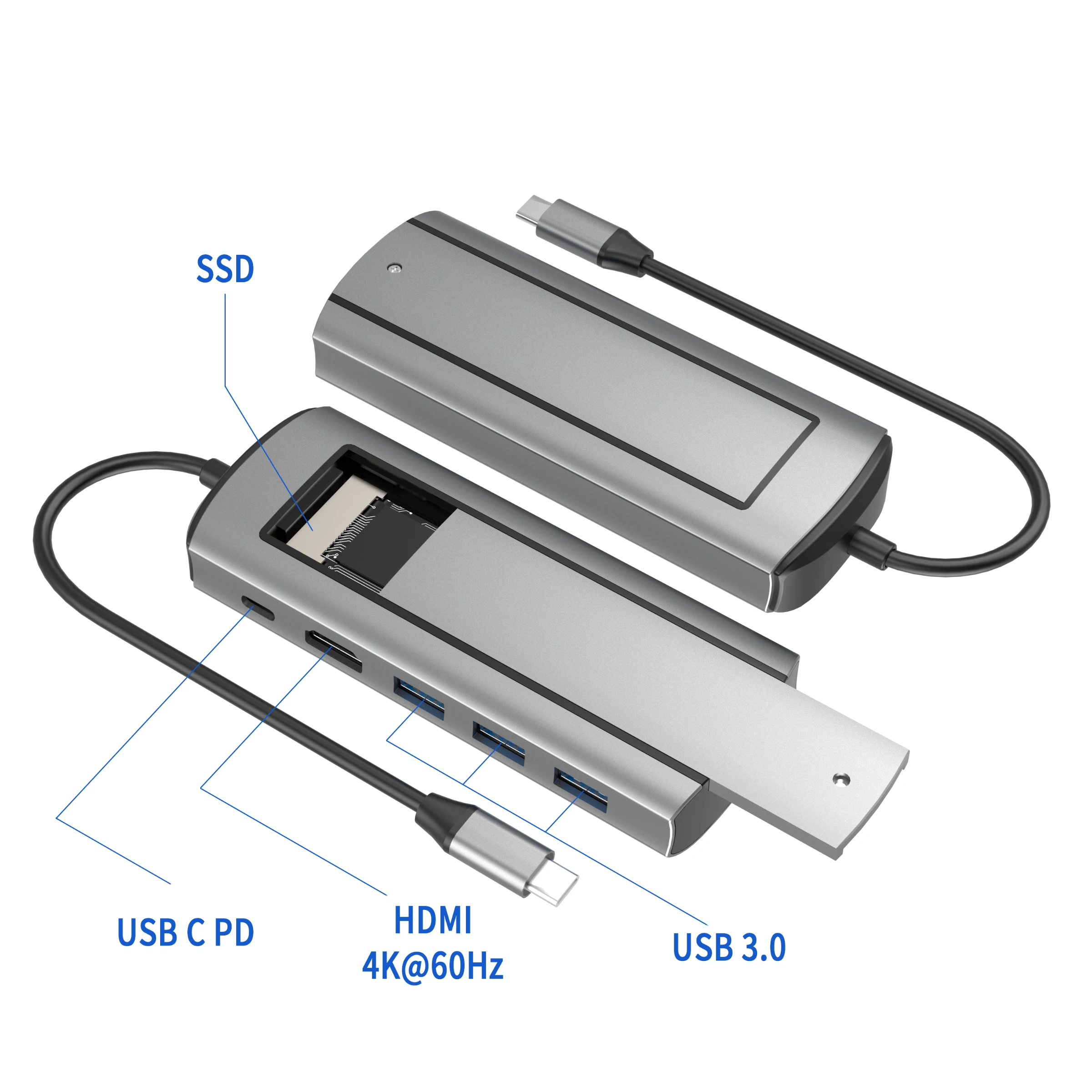 Best Selling High Quality SSD Card Support Nvme M2 USB C Tyoe C HD USB 3.0 For Macbook USB C