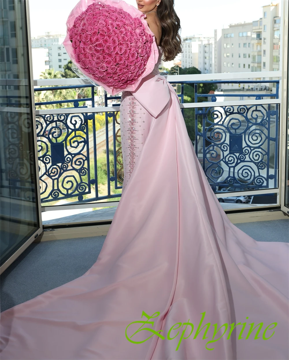 Personalizado de luxo cetim sem alças vestido noite elegante capela trem vestidos baile alta qualidade cristal ocasião especial vestidos