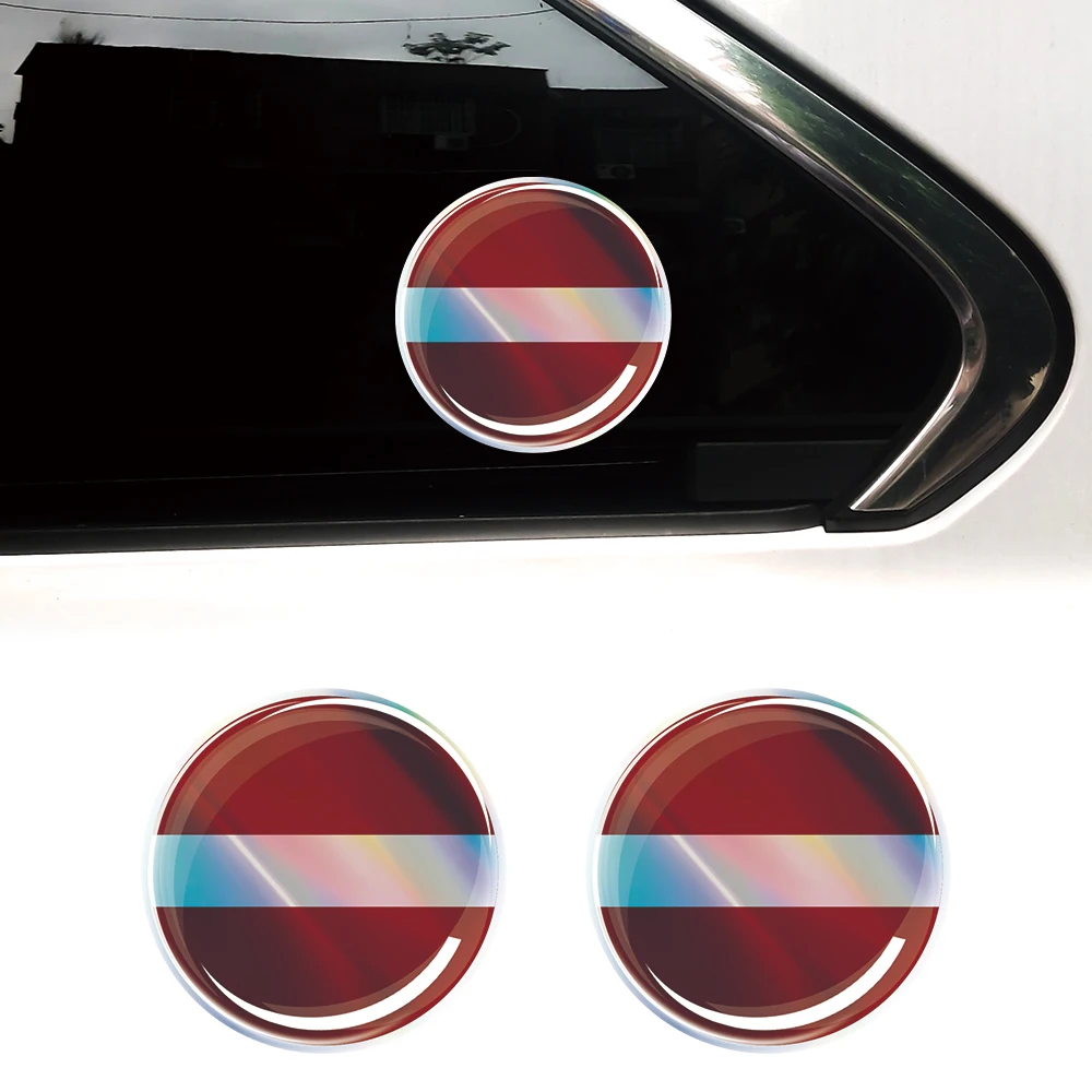 

Latvia Flag Luxembourg Romania Laser 3D Car Stickers Epoxy Resin Badges Laser Decals Motorcycle Modification Decor Accessories