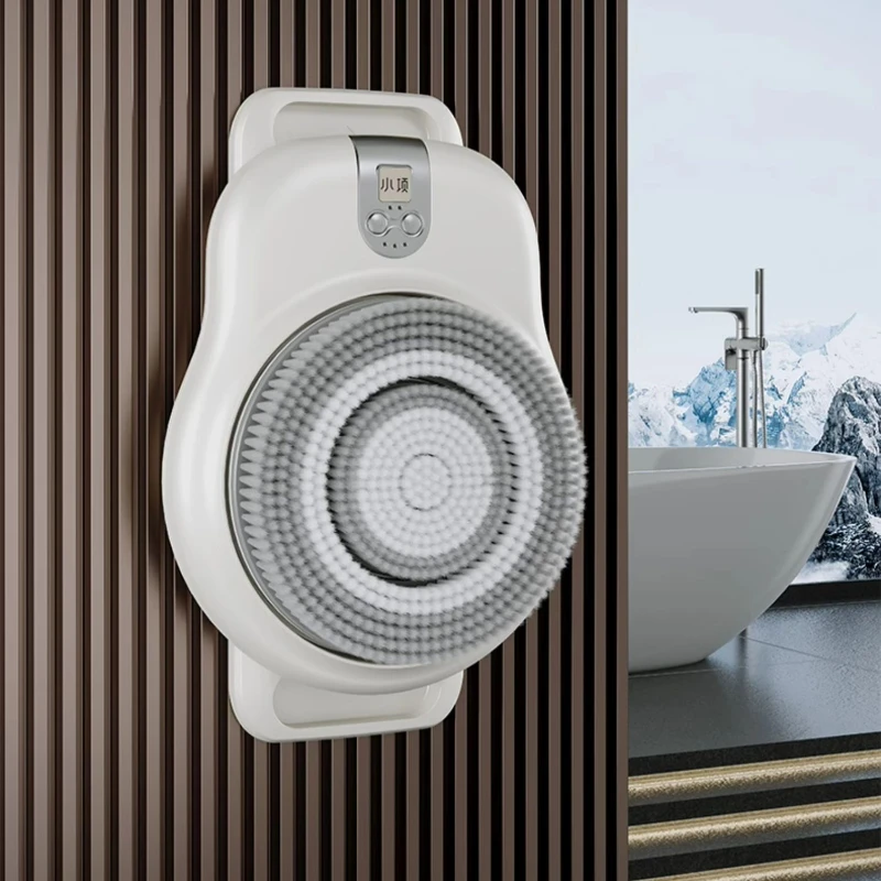 

Wall-Mounted Smart Body Scrubber - Electric Back Massage Shower Brush with XL Rotating Head, Automatic Bath Cleaning Machine