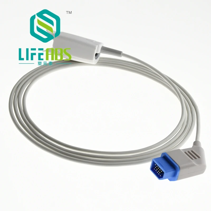 

Adult Finger Clip Ear Clip Silicone Long Cable Reusable Oxygen Sensor Spo2 Sensor for N*IHON K*OHDEN square 14PIN