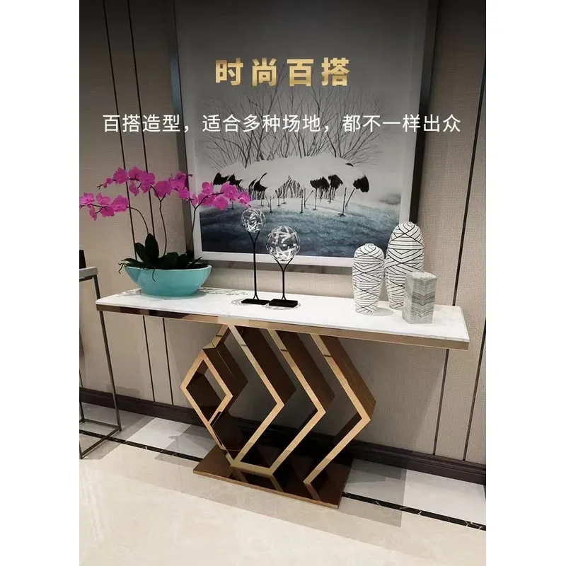 Modern Simple Console Table for Entryway Hallway Wall Mounted Decorative Cabinet End View Table for Corridor Aisle Storage