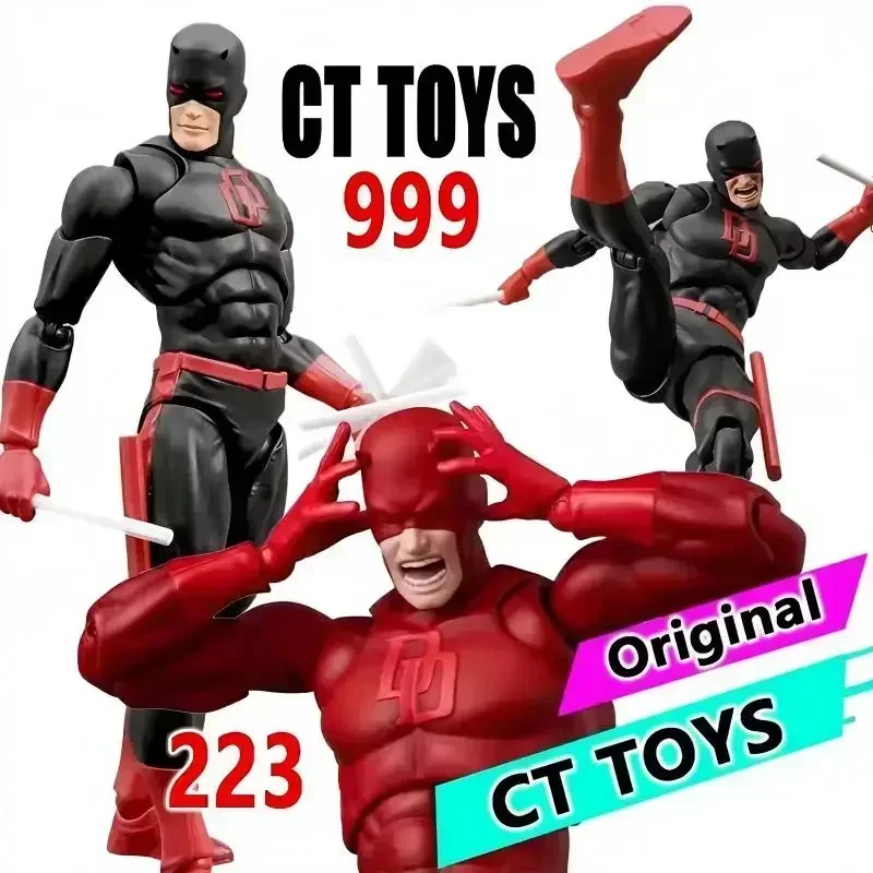 

Hot Ct Toys Figurine Daredevil Figure Mafex 223 Black Version SHF Anime Action Figures Pvc Statue Movable Models Gifts Kids Toys