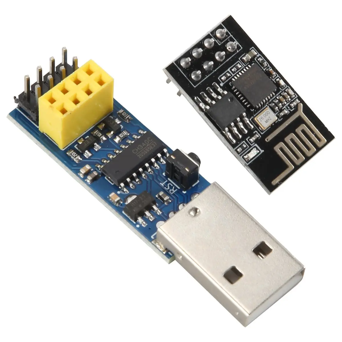 AU47-USB to ESP8266 Breakout CH340C ESP-01 ESP-01S Prog WiFi Programmer Downloader Adapter with Reset Auto Download Circuit