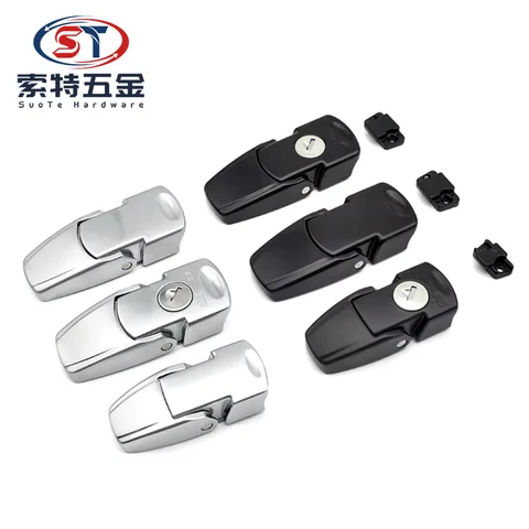 XK723 Cabinet Black Coated Metal Hasp Latch DK604 Security Toggle Lock With Two Keys
