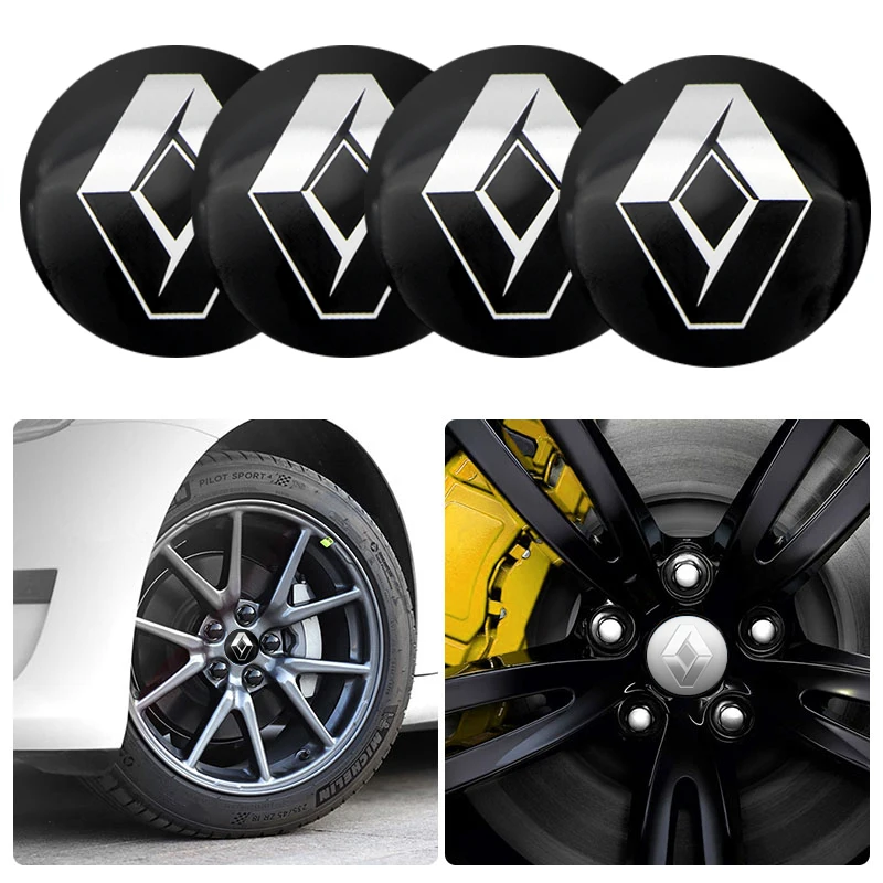 4Pcs 56MM Car Wheel Center Hub Caps Logo Cover Accessories For Renault Captur Megane Clio Arkana Line Koleos Kwid Duster Kadjar