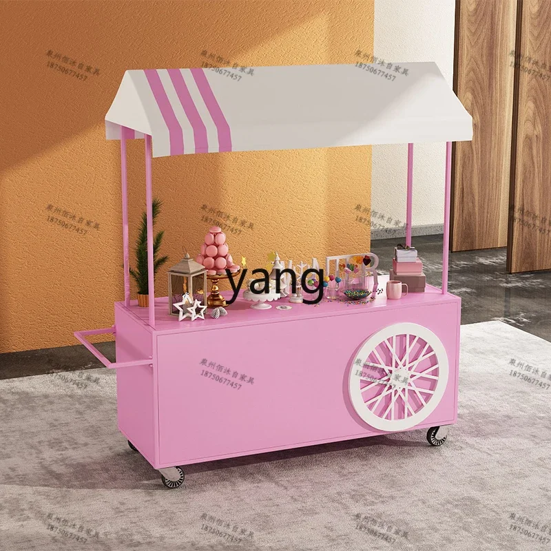 LH night market wrought iron flower cart stall trolley display stand promotion table mobile sales booth car